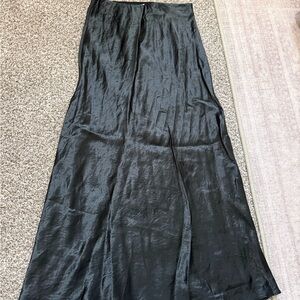 Aritzia Black Satin Maxi Skirt